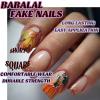 image:imageBABALAL Press on Nails Short Square Fake Nails Red and Gold Glue on Glitter Bling Shiny Supplie Manicure 24Pcs Glossy Full Cover False Nails Christmas Holiday New Year Stick onBNO310