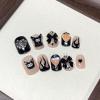 image:imageBABALAL Press on Nails Short Square Fake Nails Red and Gold Glue on Glitter Bling Shiny Supplie Manicure 24Pcs Glossy Full Cover False Nails Christmas Holiday New Year Stick onBNO303