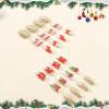 image:imageBABALAL Round Press on Nails Medium Fake Nails Red Glue on Nails Christmas Santa Decoration Acrylic Nails 24PCS Oval Manicure False Nails for Women and GirlsBBXMAS12