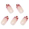 image:imageBABALAL Round Press on Nails Medium Fake Nails Red Glue on Nails Christmas Santa Decoration Acrylic Nails 24PCS Oval Manicure False Nails for Women and GirlsBBXMAS14