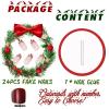 image:imageBABALAL Round Press on Nails Medium Fake Nails Red Glue on Nails Christmas Santa Decoration Acrylic Nails 24PCS Oval Manicure False Nails for Women and GirlsBBXMAS14