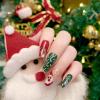 image:imageBABALAL Round Press on Nails Medium Fake Nails Red Glue on Nails Christmas Santa Decoration Acrylic Nails 24PCS Oval Manicure False Nails for Women and GirlsBBXMAS01
