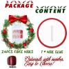 image:imageBABALAL Round Press on Nails Medium Fake Nails Red Glue on Nails Christmas Santa Decoration Acrylic Nails 24PCS Oval Manicure False Nails for Women and GirlsBBXMAS11