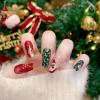 image:imageBABALAL Round Press on Nails Medium Fake Nails Red Glue on Nails Christmas Santa Decoration Acrylic Nails 24PCS Oval Manicure False Nails for Women and GirlsBBXMAS01
