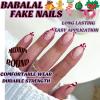 image:imageBABALAL Round Press on Nails Medium Fake Nails Red Glue on Nails Christmas Santa Decoration Acrylic Nails 24PCS Oval Manicure False Nails for Women and GirlsBBXMAS14