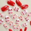 image:imageBABALAL Round Press on Nails Medium Fake Nails Red Glue on Nails Christmas Santa Decoration Acrylic Nails 24PCS Oval Manicure False Nails for Women and GirlsBBXMAS11