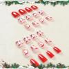 image:imageBABALAL Round Press on Nails Medium Fake Nails Red Glue on Nails Christmas Santa Decoration Acrylic Nails 24PCS Oval Manicure False Nails for Women and GirlsBBXMAS11