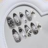 image:imageBABALAL Short Round Press on Nails  Purple Fake Nails Glitter Shiny Design Heart Moon Star Trendy Y2k Glossy Acrylic False Nails with CharmBFNZ002