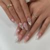 image:imageBABALAL Short Round Press on Nails  Purple Fake Nails Glitter Shiny Design Heart Moon Star Trendy Y2k Glossy Acrylic False Nails with CharmBFNZ003