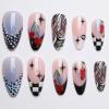 image:imageBABALAL Short Round Press on Nails  Purple Fake Nails Glitter Shiny Design Heart Moon Star Trendy Y2k Glossy Acrylic False Nails with CharmBFNZ006