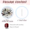 image:imageBABALAL Short Round Press on Nails  Purple Fake Nails Glitter Shiny Design Heart Moon Star Trendy Y2k Glossy Acrylic False Nails with CharmBFNZ008