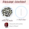 image:imageBABALAL Short Round Press on Nails  Purple Fake Nails Glitter Shiny Design Heart Moon Star Trendy Y2k Glossy Acrylic False Nails with CharmBFNZ010