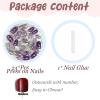 image:imageBABALAL Short Round Press on Nails  Purple Fake Nails Glitter Shiny Design Heart Moon Star Trendy Y2k Glossy Acrylic False Nails with CharmBFNZ011
