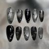 image:imageBABALAL Short Round Press on Nails  Purple Fake Nails Glitter Shiny Design Heart Moon Star Trendy Y2k Glossy Acrylic False Nails with CharmBFNZ013