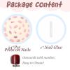 image:imageBABALAL Short Round Press on Nails  Purple Fake Nails Glitter Shiny Design Heart Moon Star Trendy Y2k Glossy Acrylic False Nails with CharmBFNZ015