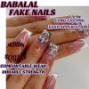 image:imageBABALAL Short Round Press on Nails  Purple Fake Nails Glitter Shiny Design Heart Moon Star Trendy Y2k Glossy Acrylic False Nails with CharmBFNZ015