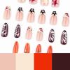 image:imageBABALAL Short Round Press on Nails  Purple Fake Nails Glitter Shiny Design Heart Moon Star Trendy Y2k Glossy Acrylic False Nails with CharmBFNZ030