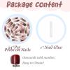 image:imageBABALAL Winter Press on Nails Long Square Fake Nails Black French Tip Glitter Bling Glue on Snowflake Charm Luxury New Year Design 24Pcs Full Cover False Acrylic Nails New YearANRb03chrome