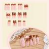 image:imageBABALAL Winter Press on Nails Long Square Fake Nails Black French Tip Glitter Bling Glue on Snowflake Charm Luxury New Year Design 24Pcs Full Cover False Acrylic Nails New YearANRb03tortoise