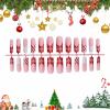 image:imageBABALAL Winter Press on Nails Long Square Fake Nails Black French Tip Glitter Bling Glue on Snowflake Charm Luxury New Year Design 24Pcs Full Cover False Acrylic Nails New YearANRb09