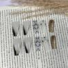 image:imageBABALAL Winter Press on Nails Long Square Fake Nails Black French Tip Glitter Bling Glue on Snowflake Charm Luxury New Year Design 24Pcs Full Cover False Acrylic Nails New YearANRb15heart