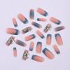 image:imageBABALAL Winter Press on Nails Long Square Fake Nails Black French Tip Glitter Bling Glue on Snowflake Charm Luxury New Year Design 24Pcs Full Cover False Acrylic Nails New YearANRb15blue