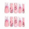 image:imageBABALAL Winter Press on Nails Long Square Fake Nails Black French Tip Glitter Bling Glue on Snowflake Charm Luxury New Year Design 24Pcs Full Cover False Acrylic Nails New YearANRb12