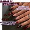 image:imageBABALAL Winter Press on Nails Long Square Fake Nails Black French Tip Glitter Bling Glue on Snowflake Charm Luxury New Year Design 24Pcs Full Cover False Acrylic Nails New YearANRb15cherry