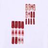 image:imageBABALAL Winter Press on Nails Long Square Fake Nails Black French Tip Glitter Bling Glue on Snowflake Charm Luxury New Year Design 24Pcs Full Cover False Acrylic Nails New YearANRb15redbow