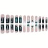 image:imageBABALAL Winter Press on Nails Long Square Fake Nails Black French Tip Glitter Bling Glue on Snowflake Charm Luxury New Year Design 24Pcs Full Cover False Acrylic Nails New YearANRb15green