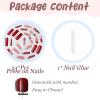 image:imageBABALAL Winter Press on Nails Long Square Fake Nails Black French Tip Glitter Bling Glue on Snowflake Charm Luxury New Year Design 24Pcs Full Cover False Acrylic Nails New YearANRb16red