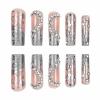 image:imageBABALAL Winter Press on Nails Long Square Fake Nails Black French Tip Glitter Bling Glue on Snowflake Charm Luxury New Year Design 24Pcs Full Cover False Acrylic Nails New YearANRb14