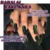 image:imageBABALAL Winter Press on Nails Long Square Fake Nails Black French Tip Glitter Bling Glue on Snowflake Charm Luxury New Year Design 24Pcs Full Cover False Acrylic Nails New YearANRb22
