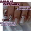 image:imageBABALAL Winter Press on Nails Long Square Fake Nails Black French Tip Glitter Bling Glue on Snowflake Charm Luxury New Year Design 24Pcs Full Cover False Acrylic Nails New YearANRb15heart