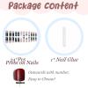image:imageBABALAL Winter Press on Nails Long Square Fake Nails Black French Tip Glitter Bling Glue on Snowflake Charm Luxury New Year Design 24Pcs Full Cover False Acrylic Nails New YearANRb15green