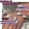 image:imageBABALAL Winter Press on Nails Long Square Fake Nails Black French Tip Glitter Bling Glue on Snowflake Charm Luxury New Year Design 24Pcs Full Cover False Acrylic Nails New YearANRb15white