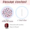 image:imageBABALAL Winter Press on Nails Long Square Fake Nails Black French Tip Glitter Bling Glue on Snowflake Charm Luxury New Year Design 24Pcs Full Cover False Acrylic Nails New YearANRb15blue