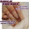 image:imageBABALAL Winter Press on Nails Long Square Fake Nails Black French Tip Glitter Bling Glue on Snowflake Charm Luxury New Year Design 24Pcs Full Cover False Acrylic Nails New YearANRb04bling