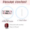 image:imageBABALAL Winter Press on Nails Long Square Fake Nails Black French Tip Glitter Bling Glue on Snowflake Charm Luxury New Year Design 24Pcs Full Cover False Acrylic Nails New YearANRb03