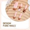 image:imageBABALAL Winter Press on Nails Long Square Fake Nails Black French Tip Glitter Bling Glue on Snowflake Charm Luxury New Year Design 24Pcs Full Cover False Acrylic Nails New YearANRb03tortoise