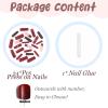 image:imageBABALAL Winter Press on Nails Long Square Fake Nails Black French Tip Glitter Bling Glue on Snowflake Charm Luxury New Year Design 24Pcs Full Cover False Acrylic Nails New YearANRb15cherry