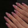 image:imageBABALAL Short Round Press on Nails  Purple Fake Nails Glitter Shiny Design Heart Moon Star Trendy Y2k Glossy Acrylic False Nails with CharmBFNZ017