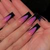 image:imageBABALAL Winter Press on Nails Long Square Fake Nails Black French Tip Glitter Bling Glue on Snowflake Charm Luxury New Year Design 24Pcs Full Cover False Acrylic Nails New YearANRb19