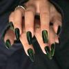 image:imageBABALAL Winter Press on Nails Long Square Fake Nails Black French Tip Glitter Bling Glue on Snowflake Charm Luxury New Year Design 24Pcs Full Cover False Acrylic Nails New YearANRb22
