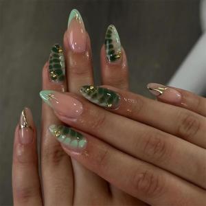 image:imageBABALAL Press on Nails Medium Round Fake Nails Red French Tip Glue on Bow Acrylic Nails Cute 24Pcs Glossy Stick on Valentine Artificial Manicure Oval False NailsBNPA101