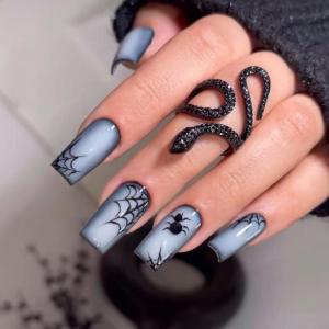 image:imageBABALAL Press on Nails Short Square Fake Nails Red and Gold Glue on Glitter Bling Shiny Supplie Manicure 24Pcs Glossy Full Cover False Nails Christmas Holiday New Year Stick onBNO319
