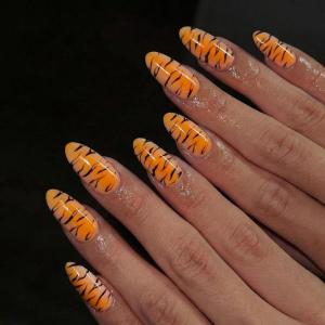 image:imageBABALAL Short Round Press on Nails  Purple Fake Nails Glitter Shiny Design Heart Moon Star Trendy Y2k Glossy Acrylic False Nails with CharmBFNZ024