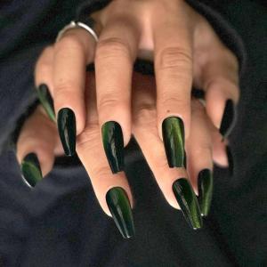 image:imageBABALAL Winter Press on Nails Long Square Fake Nails Black French Tip Glitter Bling Glue on Snowflake Charm Luxury New Year Design 24Pcs Full Cover False Acrylic Nails New YearANRb22