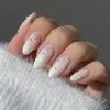 image:imageBABALAL Press on Nails Almond Medium Fake Nails Brown Tortoise French Tip Glue ons Gold Chrome Sun Star Design 3D Handmade 24Pcs Glossy Acrylic False NailsCNB104