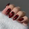 image:imageBABALAL Press on Nails Almond Medium Fake Nails Brown Tortoise French Tip Glue ons Gold Chrome Sun Star Design 3D Handmade 24Pcs Glossy Acrylic False NailsCNB113